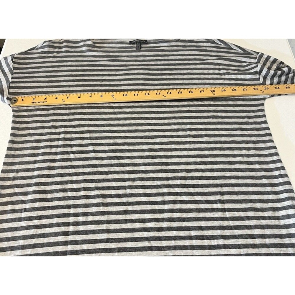 NWT Eileen Fisher Striped Cozy Brushed Terry Round Neck Long Box-Top Size Small - Picture 7 of 16